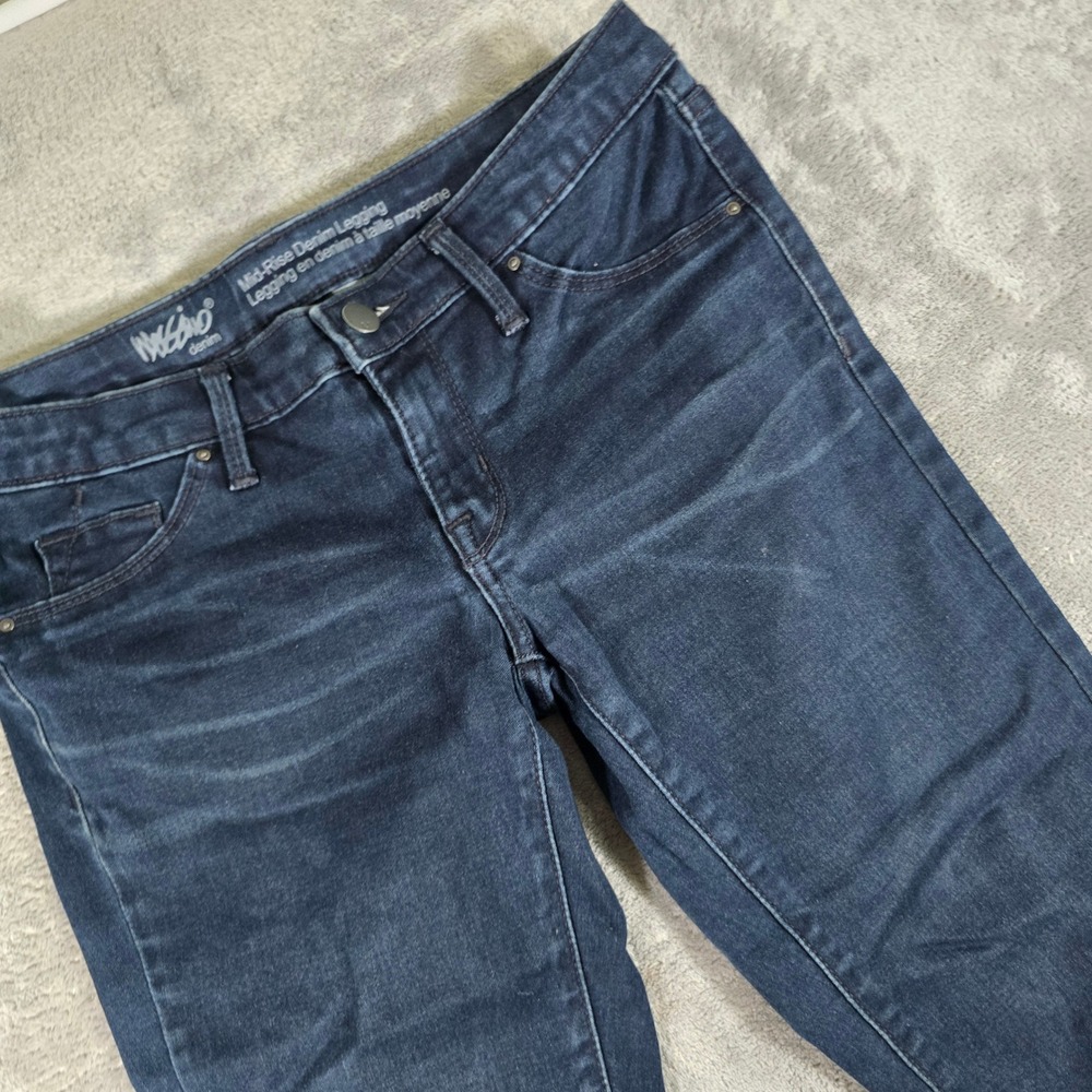 Mossimo Denim Leggings‎ Mid-Rise Dark Wash Stretch Casual Size 2